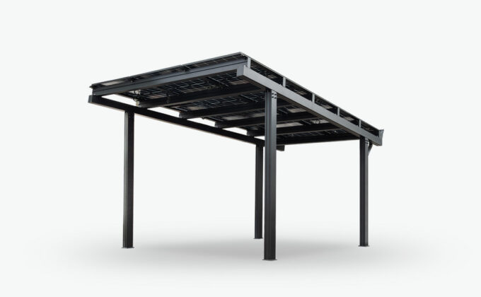 Enkele zonnecarport - Voorzijaand