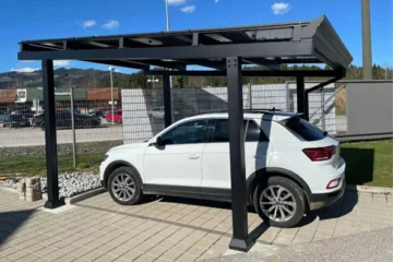 Ecosolarcarport Luxo Einzel-Solarcarport Installation in Österreich – Referenzprojekt