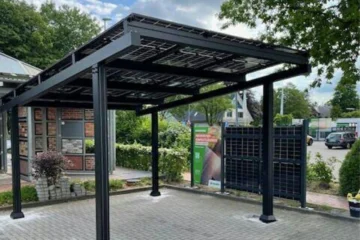 Ecosolarcarport Solarcarport aus Aluminium für ein Auto – Realisiert in Deutschland